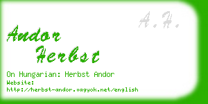 andor herbst business card
